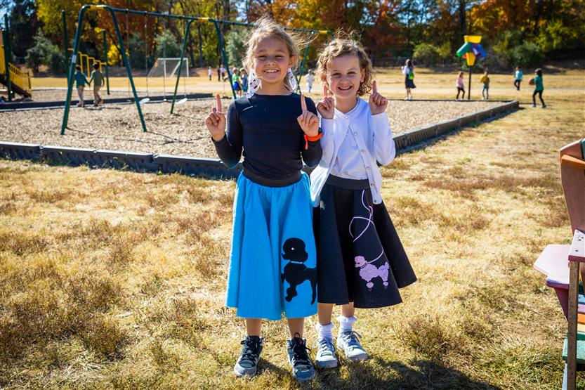 Students dressed in '50s wear smile